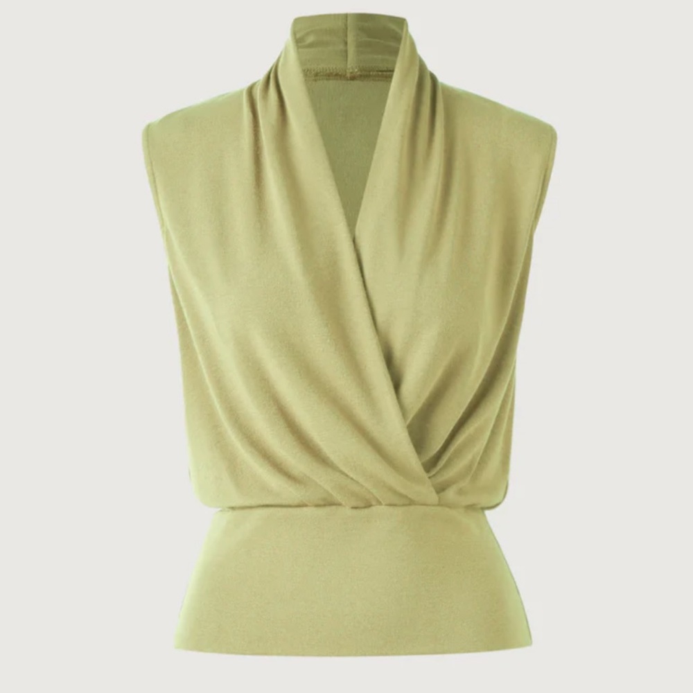 OGL Green Wrap Fitted Blouse